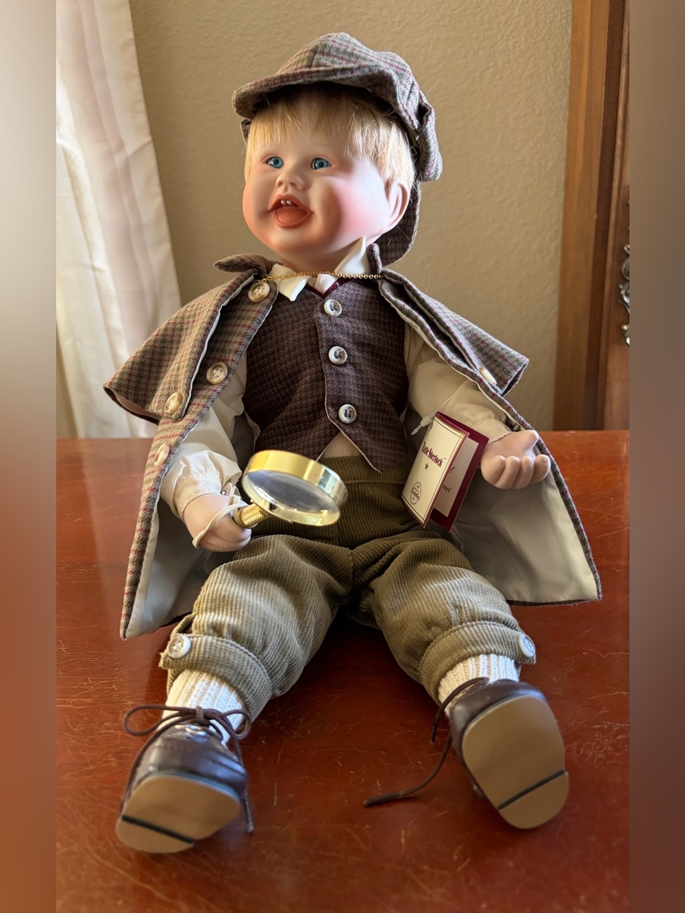 Little Sherlock Decorative Boy Doll in Brown and Tan